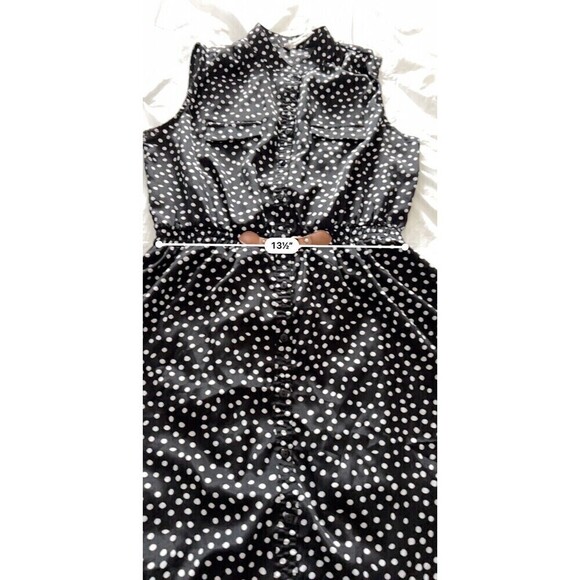 Rich & Beautiful R & B Women’s XL Sleeveless Polka Dot Sheath Dress Black Retro - Picture 12 of 16
